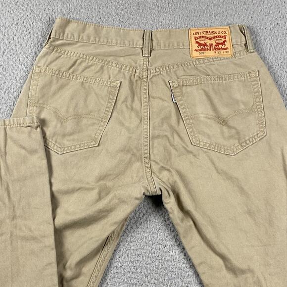 Levi's 505 Regular Straight Leg Jeans Men's 32x32 Beige Causal Streetwear - Picture 2 of 10